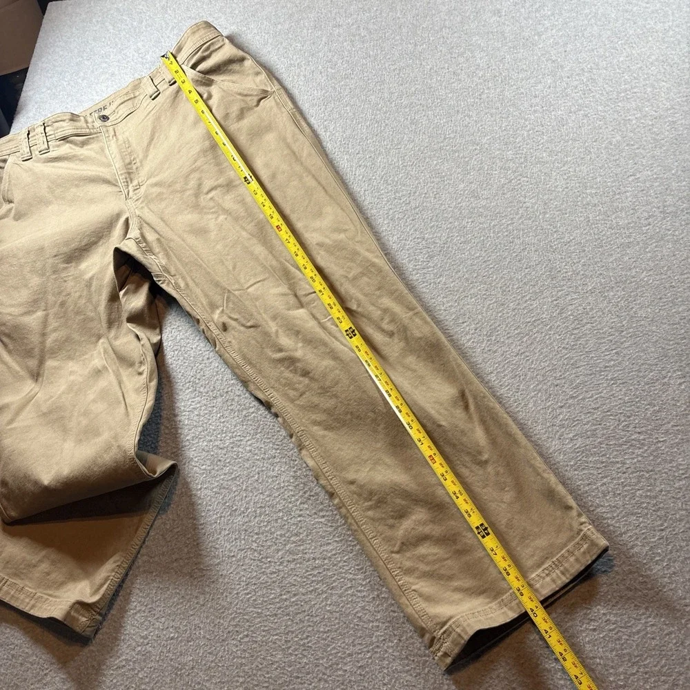 Duluth Trading Flex Fire Hose Men's 42x30 Beige Canvas Pants Work Casual